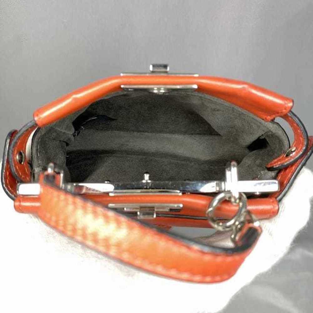 FENDI Red Leather Peekaboo Shoulder Bag - Picture 7 of 11